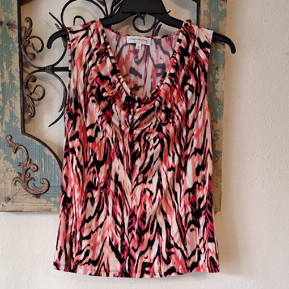 Evan Picone Tops - Evan Picone Pink and Black Dress Blouse Size Large
